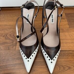 Miu Miu Two-Tone Leather High Heels – Size 39
